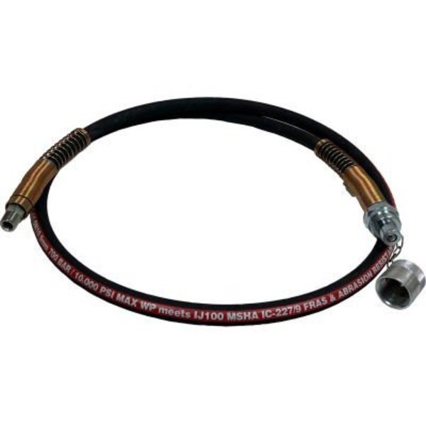 Ryco Hydraulic Jack Hose Assembly, 1/4 In X 240 In 10K PSI 3/8 MQC+MP, Isobaric Braid, Alliance Hose & Rubber Co, Mfr#: TJ24D-240.00-20902090-0606-MQC